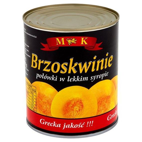 Персики консервированные в сиропе половинками в ж/б M&K (Польша), 820 г