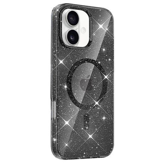 Чохол TPU Eclipse Sparkle (MagFit) для Apple iPhone 16 (6.1") Black | Зображення 1
