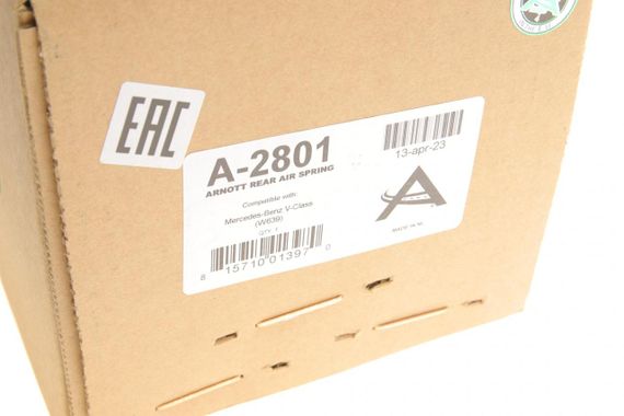 Подушка пневмоподвески сзади Mercedes Benz Vito W639 03- A-2801 | Зображення 1