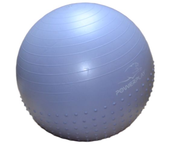 М'яч для фітнесу (фітбол) напівмасажний Паверплей 4003 Ø75 cm Gymball Sky Blue + помпа | Зображення 7