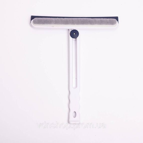 Скребок для миття скла складний з абразивною губкою та гумовим лезом для вікон дзеркал душу Блакитний HP-35015-27BL | Зображення 3