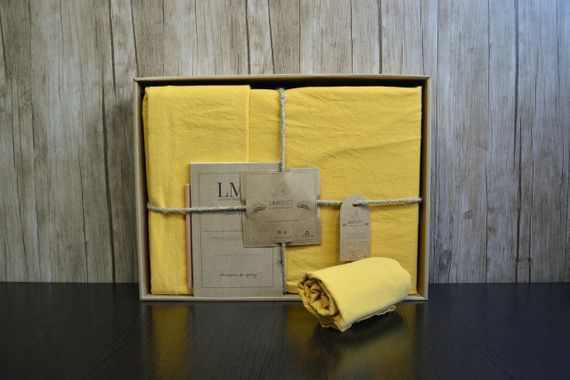 Постільна білизна Limasso Stonewashed Ranforse 200 х 220 см Lemonade | Зображення 2
