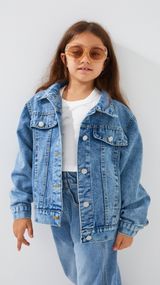 Куртка джинсова для дівчинки Dinomin 2508 134 см Синій shop (2000999162572)
