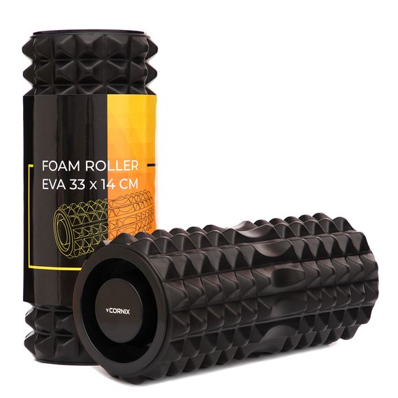 Масажний ролик Cornix EVA 33 x 14 см (валик, ролер) XR-0341 Black