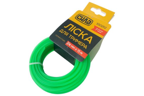 Леска для триммера 2,4мм гептагон (семиугольник) 15м СИЛА | Зображення 1