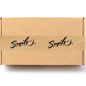 Скотч этикетка крафт "Smile​​​​​​​", 50х294 мм (100 шт/рулон), самоклеющаяся Viskom