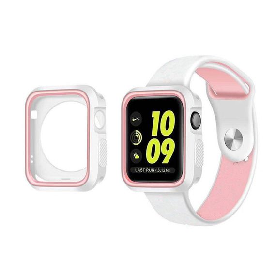 Силіконовий захисний корпус Primo для Apple Watch 42mm - White / Pink