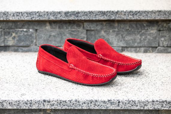 Вражаючі червоні мокасини 39 розмір