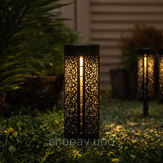 Уличный садовый ажурный светильник / Садовый фонарь на солнечной батарее garden light 4шт | Зображення 3