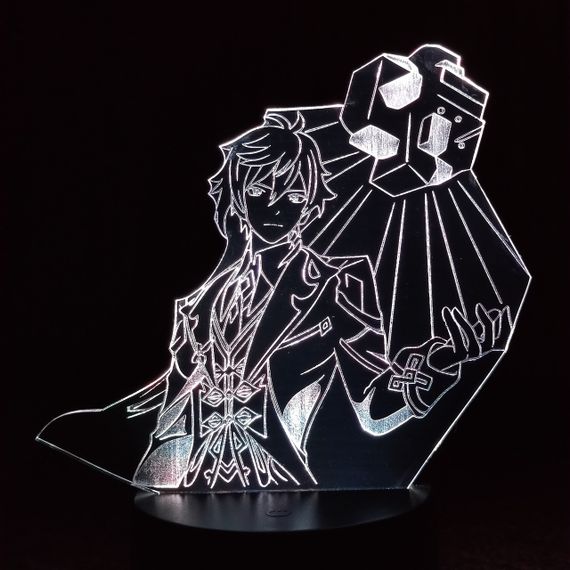 Акриловый светильник-ночник Чжун Ли (Zhongli) белый tty-n000372