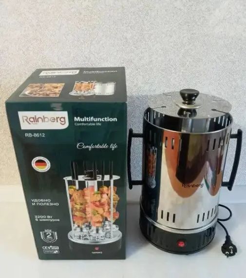 Электрошашлычница Domotec Bbq шашлычница Domotecg MS-7781 1000W | Зображення 5