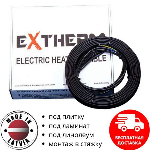 Нагрівальний кабель в стяжку Extherm ETC ECO площа 1,7 м2 від 13,5 м2 до 20,5 м2 (2300 Вт)