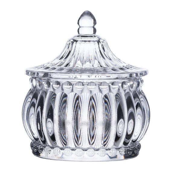 Конфетница стеклянная c крышкой Ø 8 см в восточном стиле HP-YH-2