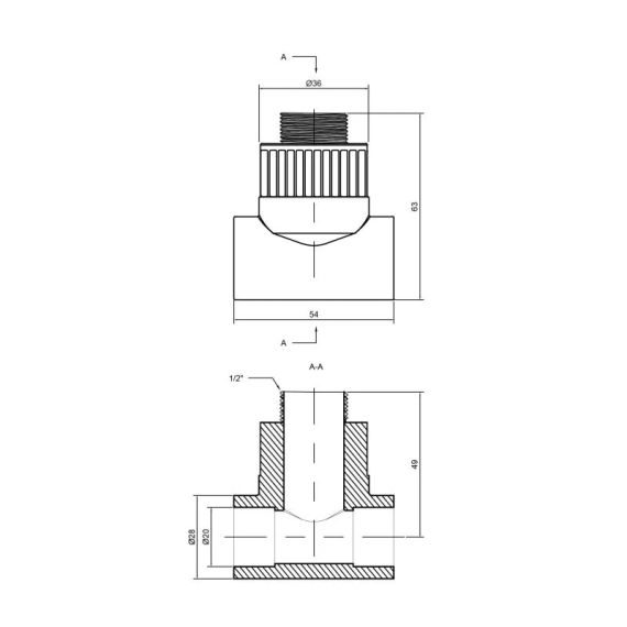 Тройник PPR Thermo Alliance 20х1/2"х20 НР | Зображення 1