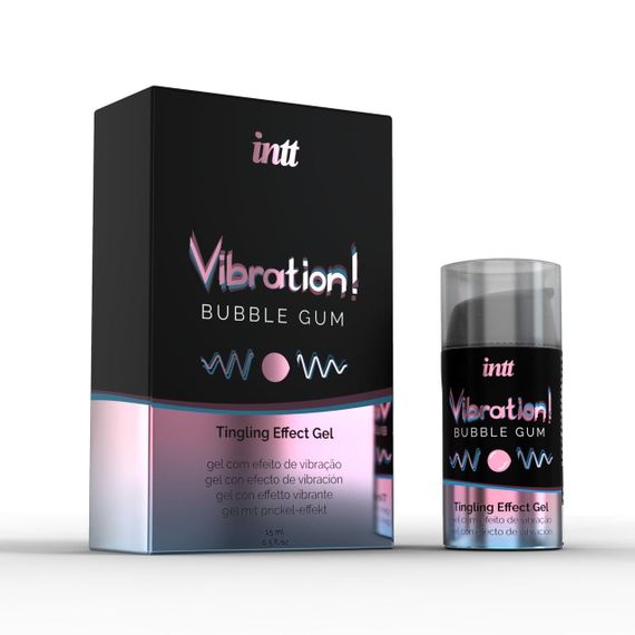Intt Vibration Bubble Gum (15 мл) — густий смачний гель з ефектом вібрації до 30 хвилин для інтенсивного задоволення | Зображення 1