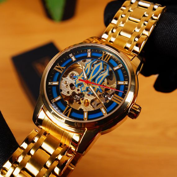 Класичний чоловічий годинник Awarder 025 Sharp Gold Blue | Зображення 2