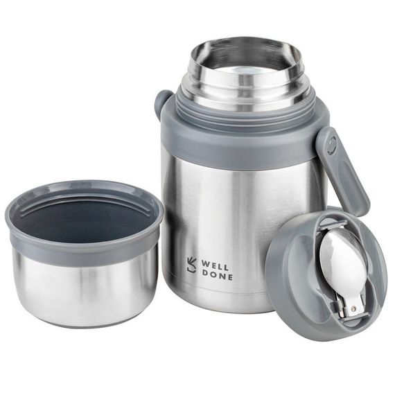 Вакуумний харчовий термос Well Done WD-7131S 1 літр HJ-341 із ложкою | Зображення 3