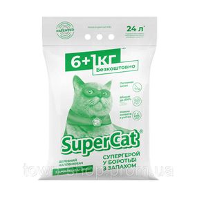 Наполнитель SuperCat с ароматизатором 6+1кг (зеленый)