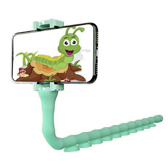 Гнучкий тримач для телефону з універсальними присосками Cute Worm Lazy Holder. Колір блакитний FL-95 | Зображення 3
