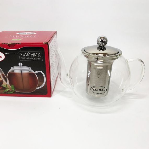 Заварювальний чайник Con Brio 1 л CB-6310, Чайник самовар скляний, Ексклюзивні чайники для заварювання. | Зображення 8