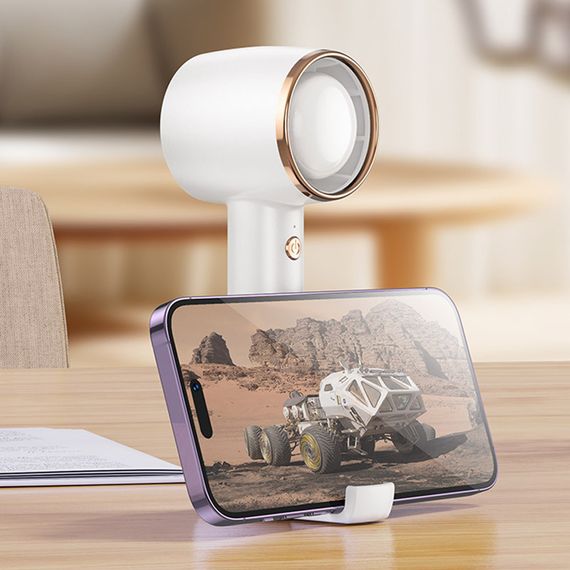 Портативний вентилятор Hoco HX21 Wind high speed handheld fan 4000 mAh White | Зображення 6