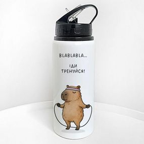 Пляшка для води з трубочкою Blablabla...Іди тренуйся! 600 мл (PLV_25A009)