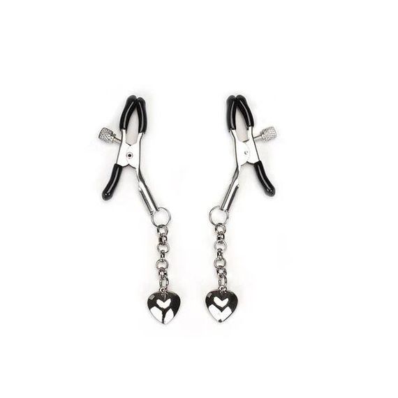 Затискачі для сосків Liebe Seele Solid Heart Nipple Clamps Silver Sex Aura