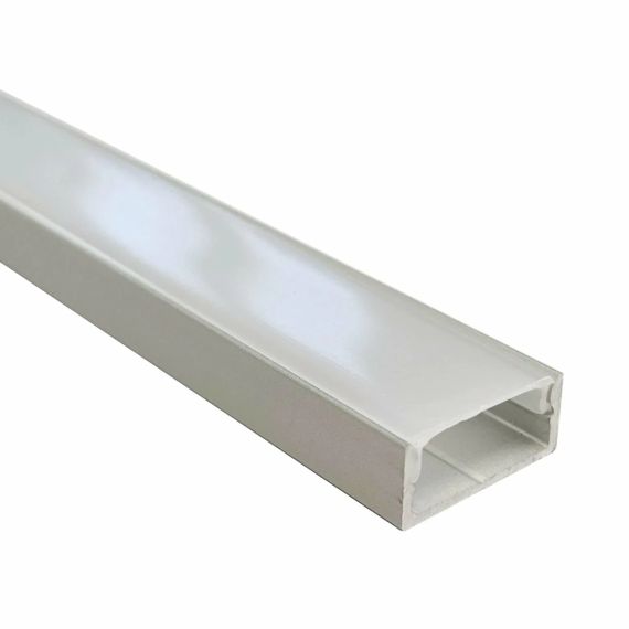 КОМПЛЕКТ!!! Профіль LED BIOM ЛП7 накладний алюміній НЕанодований + розсіювач плоский матовий, (палиця 2м) | Зображення 4