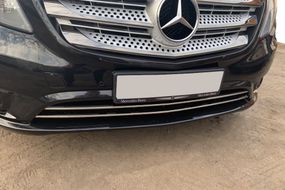 Накладки на решітку бампера (2 шт, нерж) Vito пасажирський (хром) для Mercedes Vito / V W447 2014-2024 рр