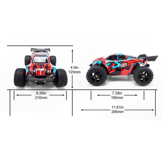Машинка на радіокеруванні Remo Hobby Sevor 1661 Brushed Truggy 1/16 4WD RTR Red (S evor) | Зображення 3