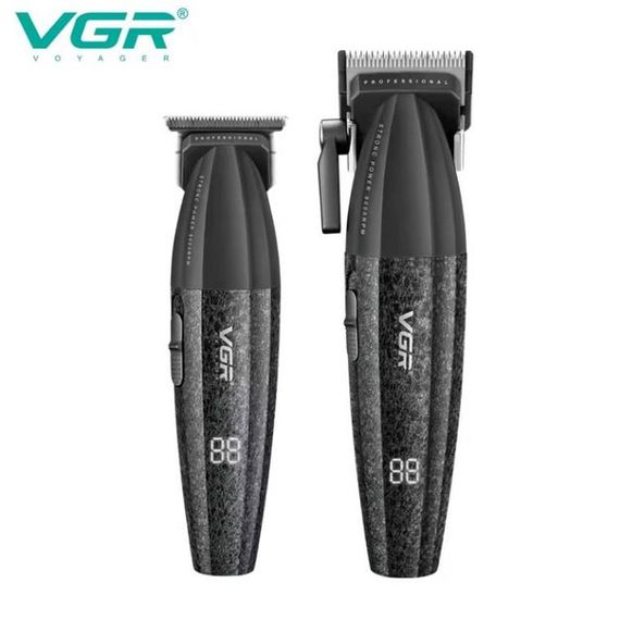 Профессиональный набор для стрижки волос VGR V-640 аккумуляторный Barber Combo PREMIUM. Цвет: черный | Зображення 4