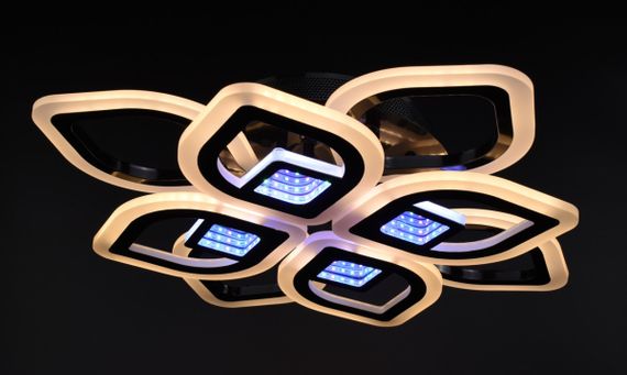 Люстра світлодіодна стельова LED світильник для квартири на стелю лед з пультом 26064 Чорний 10х44х44 см. | Зображення 6