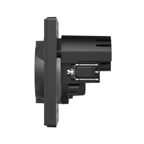 Розетка одинарна із заземленням USB-A+C 20W вугільно-чорна VIDEX NOTA (VF-NT-SK1GUC-BL) | Зображення 2