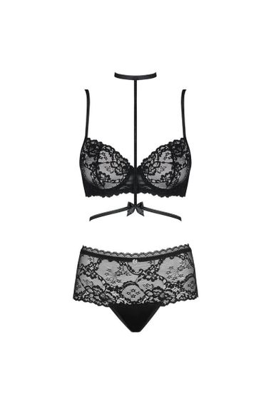 Комплект белья кружевной с декоративными лямками Obsessive Mellania красный, L/XL Sex Aura | Зображення 2