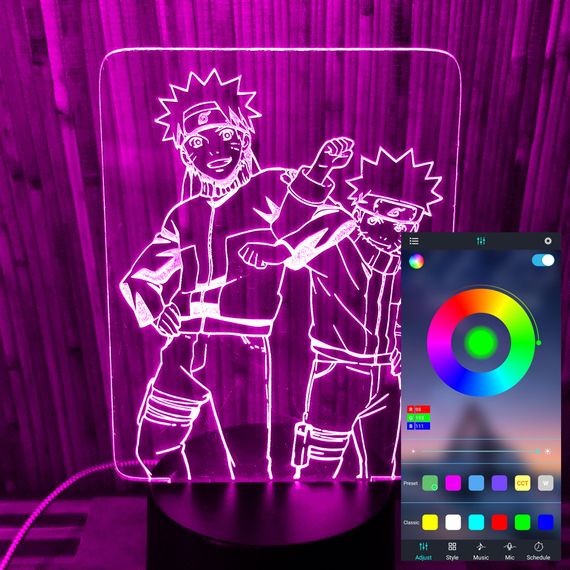 Акриловый светильник-ночник управление с телефона Наруто 3 tty-n000606