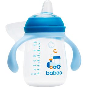 Поильник-непроливайка Baboo с силиконовым носиком, 260 мл, 6+ мес (Transporti / голубая) (8-121)