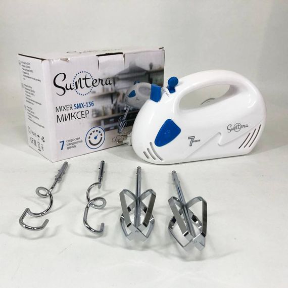 Міксер/Блендер Suntera SMX-136 300 Вт, Хороший міксер, Кращий ручний міксер, Ручний міксер для кухні | Зображення 4