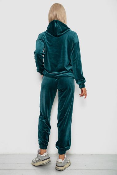 Спортивный костюм женский велюровый, цвет зеленый, 241R1530-5 | Зображення 3