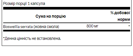Boswellia Double Strength 800 mg - 60 Caps | Зображення 1