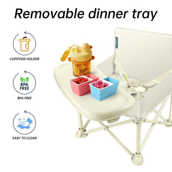 Дитячій стільчик складний портативний для годування з підносом, дорожній обідній стілець для дітей 6–36 міс, стільчик-бустер | Зображення 1