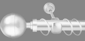 Карниз для штор однорядный металлический 25 мм, Калисто  Белый 160 см.