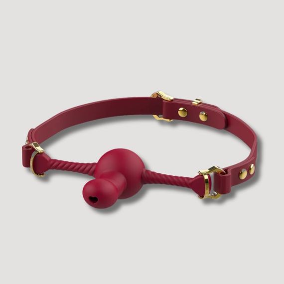 Кляп із фіксатором у формі дилдо UPKO Desire for Mouth Bondage Collection-Dildo, червоний Sex Aura | Зображення 2