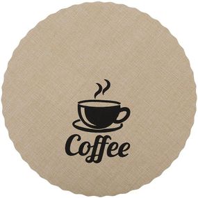 Набір 12 сервірувальних килимків Doily Coffee Ø38см, плейсмат (подтарельники), бежевий