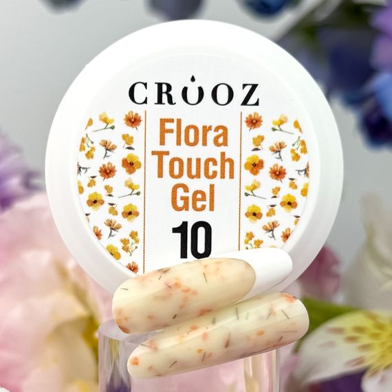 Гель для наращивания ногтей Crooz Flora Touch Gel 10 (с сухоцветами) 15мл | Зображення 1