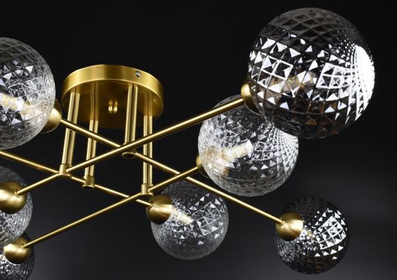 Люстра стельова на 8 лампочок 26818 Латунь 20х90х90 см. | Зображення 3