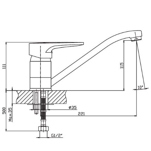 Змішувач для кухні Haiba OPUS 004 HB0329 | Зображення 1