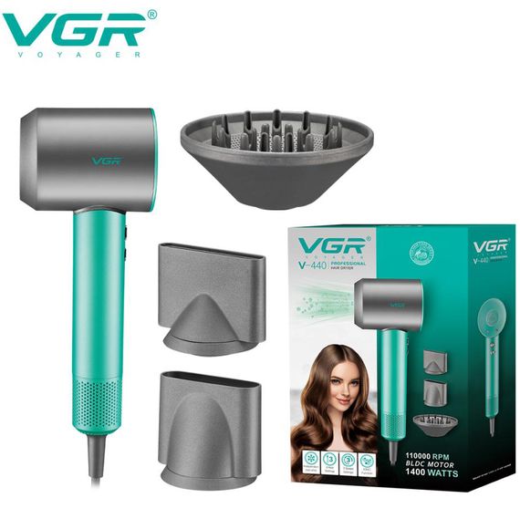 Фен професійний VGR V-440. Колір: зелений