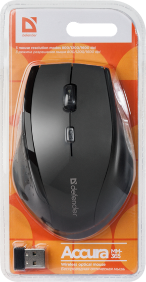 Миша Defender Accura MM-365 Wireless Black (52365) | Зображення 3