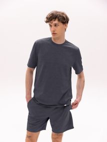 Піжама чоловіча графітова футболка та шорти, 2XL