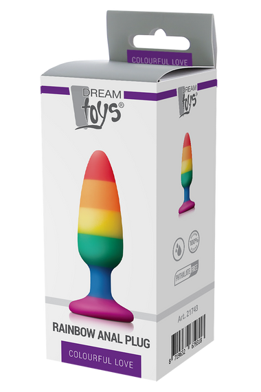 Райдужна анальна пробка COLOURFUL LOVE RAINBOW ANAL PLUG MEDIUM Sex Aura | Зображення 1